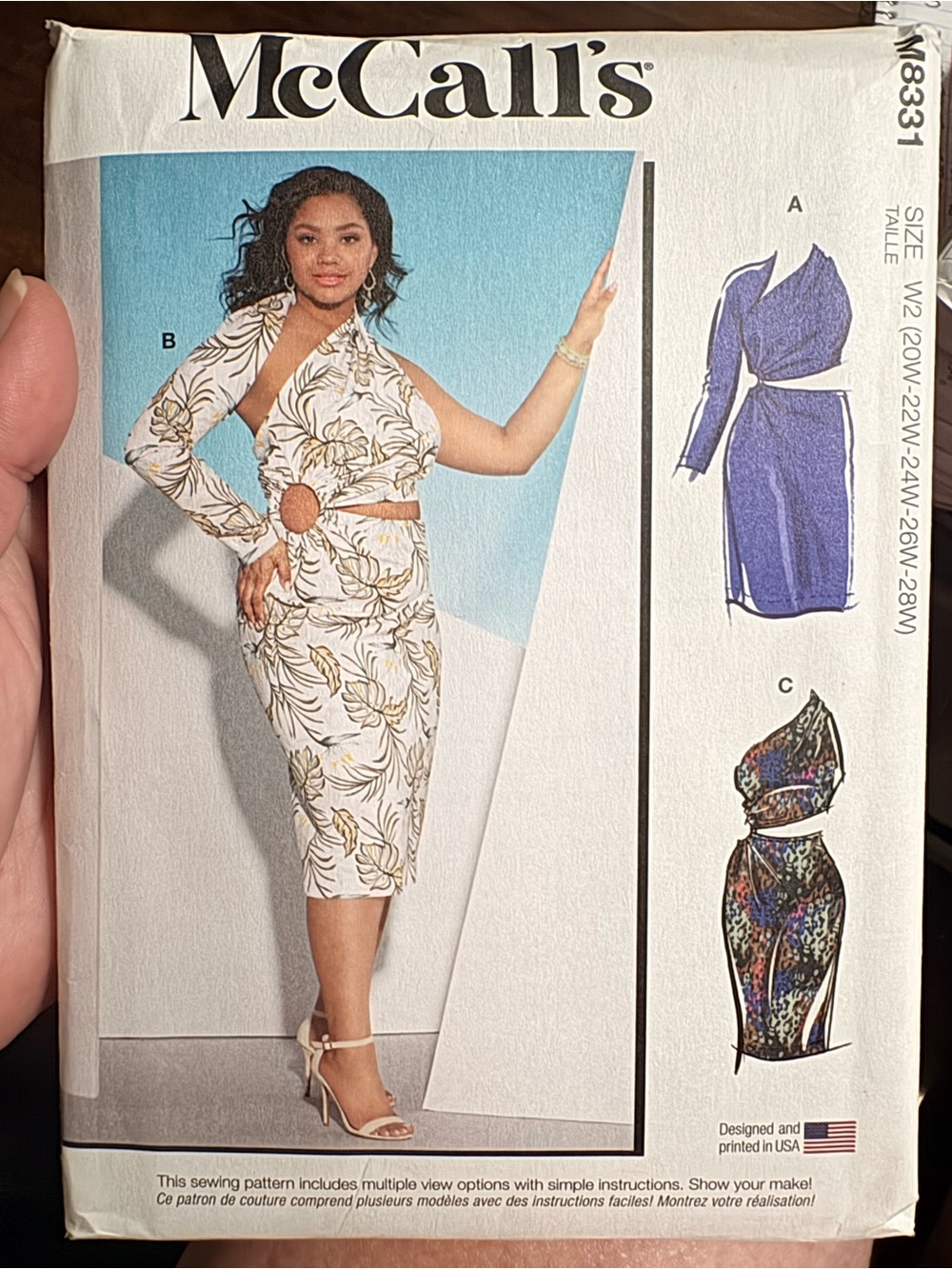 BN UNCUT MCCALLS 8331 W2 PLUS SIZE SEWING PATTERNS DRESS